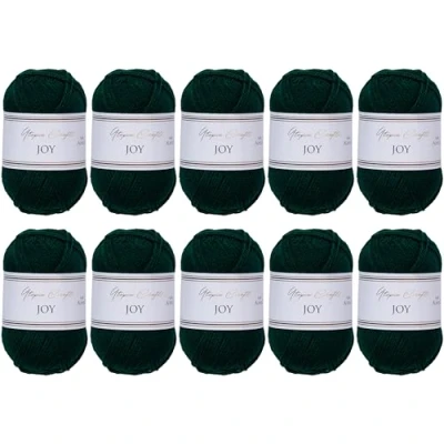 Afbeelding van Utopia Crafts JOY Uni brei en haakgaren, zacht, onderhoudsvriendelijk, 100% polyacryl, 10 x 50 g kluwen, 150 m (Gordons Groen)