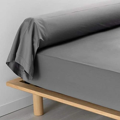 Afbeelding van douceur d&#039;intérieur, Kussensloop voor nekrol, 85 x 185 cm, perkaline, antraciet, perkal van katoen