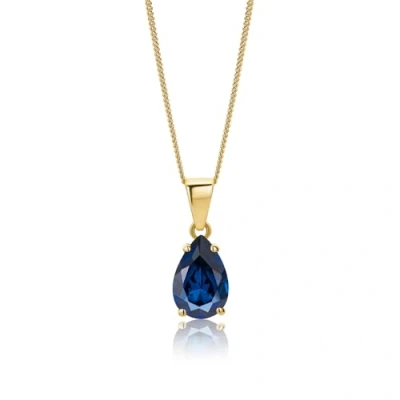 Afbeelding van Miore Geelgouden Blauwe Saffier Ketting met Hanger Dames Conflictvrije Edelstenen 9 Karaat Geelgoud Handgemaakte Hoogwaardige Sieraden
