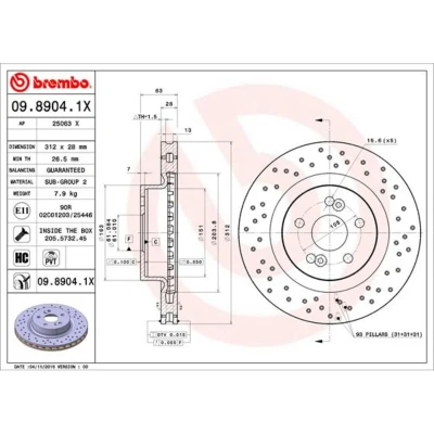 Afbeelding van Brembo Remschijf 09.8904.1X