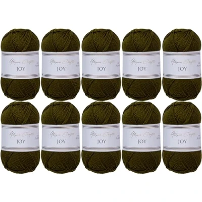 Afbeelding van Utopia Crafts JOY Uni brei en haakgaren, zacht, onderhoudsvriendelijk, 100% polyacryl, 10 x 50 g kluwen, 150 m (bosgroen)