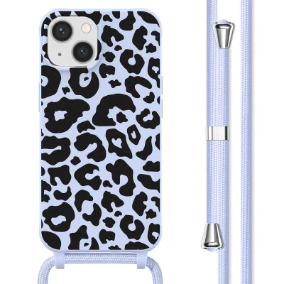 Afbeelding van Apple iPhone 14 Hoesje Siliconen en TPU (zacht) imoshion Softcase/Koordhoesje/Backcover Animal Lila Telefoonhoesje