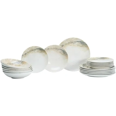 Afbeelding van Ritzenhoff &amp; Breker Eetservies Arezzo keramische digitale druktechniek (set, 18 delig)