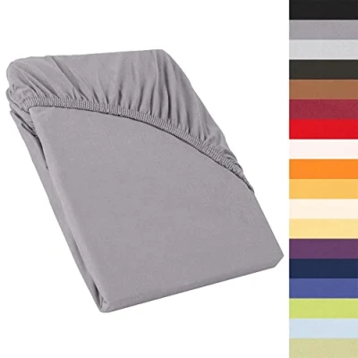 Afbeelding van CelinaTex Perla boxspringbed waterbed topper hoeslaken 120x200 130x200 cm donkergrijs katoen bedlaken 0004232