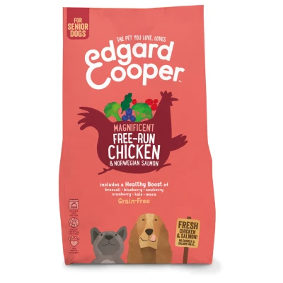 Afbeelding van Edgard&amp;Cooper Free Run Chicken Senior Kip&amp;Zalm&amp;Broccoli Hondenvoer 2.5 kg Graanvrij