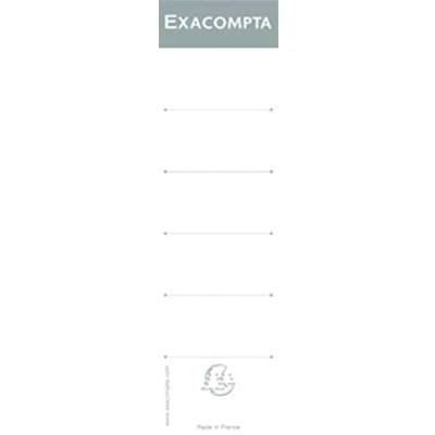 Afbeelding van Exacompta ref. 5378E Set van 10 zelfklevende etiketten voor ordners met hefboom 70 mm rug Etiketformaat : breedte 5,3 x dikte 0,4 hoogte 24,3 cm Kleur wit