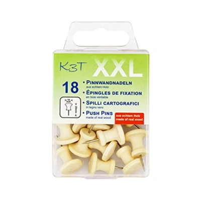 Afbeelding van K3T 48918 priknaalden XXL 18 stuks, van echt hout