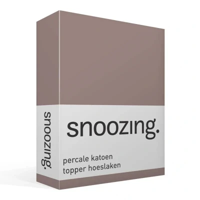 Afbeelding van Snoozing Topper Hoeslaken Tweepersoons 140x200 cm Percale katoen Taupe