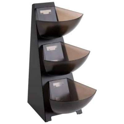 Afbeelding van APS 11413 Multi rack, keukenrek, frame van 18/0 roestvrij staal, portieschil kunststof, portiedispenser, volume per giet, inhoud 1 liter, 3 traps