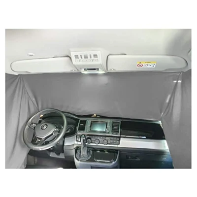Afbeelding van BREMER SITZBEZÜGE Voorruit zonwering camping cabine gordijnen gordijn compatibel met VW T5 T6 T6.1 vanaf FB: F_GR