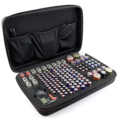 Afbeelding van EVA Battery Organizer Hard Case, Geschikt voor 147 batterijen (AAA, AA, C, D, 9V), Waterdichte Harde Batterij Box Bag, Grote Capaciteit AAA, 9V