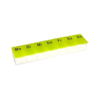 Afbeelding van First Aid Only P 10031 Tablettenbox voor 7 dagen, medicijnbox wekelijkse dosering, compacte pillendoos onderweg met uitneembare afzonderlijke vakken