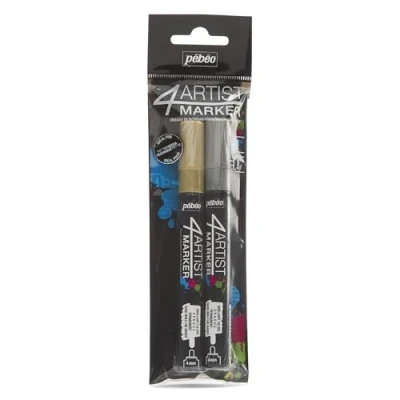 Afbeelding van Pebeo 4Artist Markers Goud&amp;Zilver set 2 stuks