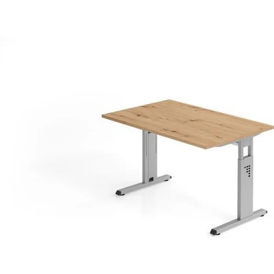 Afbeelding van MEGA 12 S Bureau 120x80 Tafelhoogte I In hoogte verstelbaar Essen Eik/Zilver