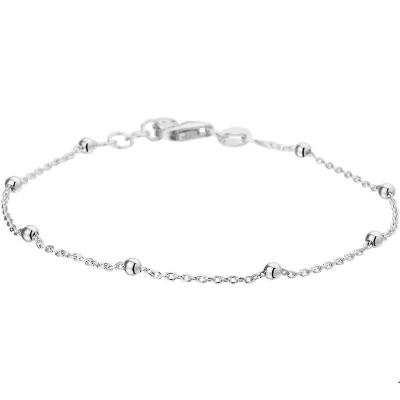 Afbeelding van Armband Zilver Bolletjes 1,2 mm 17 + 2 cm