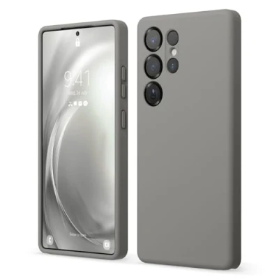 Afbeelding van elago Compatibel met Samsung Galaxy S25 Ultra Hoesje, Vloeibaar Siliconen Volledige Beschermhoes, Schokbestendig, Slank Krasbestendige Zachte Microvezelvoering, 6,8 inch (Grijs)