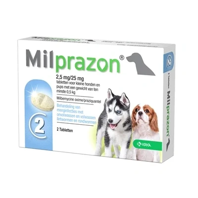 Afbeelding van Krka Milprazon Ontwormingstabletten Hond &gt;0,5 KG 2,5 MG/25 MG 2 TBL (409909)