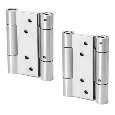 Afbeelding van QWORK® draaideurscharnier deurscharnier, 304 roestvrijstalen scharnieren voor draaideur en café, salondeur, tot 15 kg schroefscharnier, 100 mm, 2 stuks