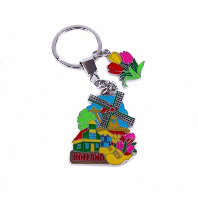 Afbeelding van Sleutelhanger Holland Scene Met Tulp Bedeltje Souvenir