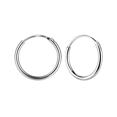 Afbeelding van Zilveren oorbellen Oorringen oorringen, 16 mm plain