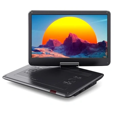 Afbeelding van WOLFANG WDV02 Draagbare dvd speler met 15,6 inch HD display, 6 uur oplaadbare batterij, ondersteuning voor USB/SD kaart/AV overdracht, sync tv, projectorscherm, zwart