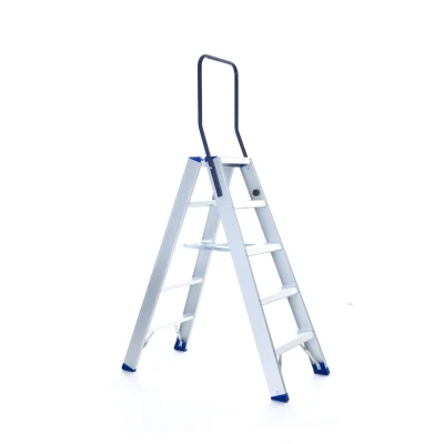Afbeelding van Dubbele trapladder 2x5 treden Atom + Gratis beugel