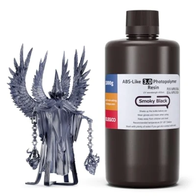 Afbeelding van ELEGOO ABS Like 3.0 3D hars, rookzwart, 1000 g, UV 405 nm, hoge precisie, lagere krimp en viscositeit, fotopolymeerhars voor MSLA/LCD/DLP printer