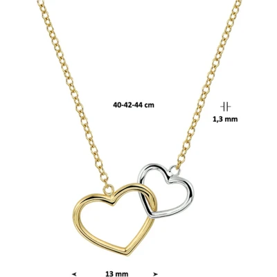 Afbeelding van Bicolor Gouden Collier hart 1 4207722