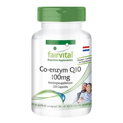 Afbeelding van Fairvital Co enzym Q10 100mg capsules voorraad voor 4 maanden HOOG GEDOSEERD VEGAN 120 ubichinon 10 CoQ10 (ubiquinone)