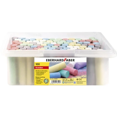 Afbeelding van Stoepkrijt Eberhard Faber 100 stuks in bak