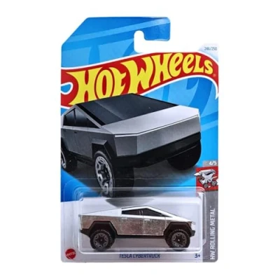 Afbeelding van Hot Wheels Tesla Cybertruck HW Rolling Metal 4/5 HTB55 Short Card ZAMAC Mattel 2024 1:64