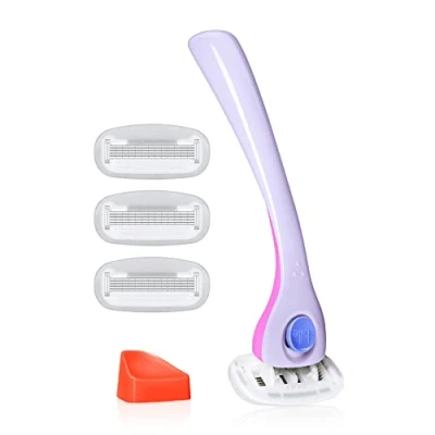 Afbeelding van billie Scheermesjes voor dames, scheerset, scheermes 4 x scheermesvullingen met 5 mesjes + magnetische houder, DreamPop