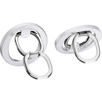 Afbeelding van ESR HaloLock Metalen Magnetische Vinger Ring Standaard Compatibel met MagSafe Opvouwbaar Uitklapbaar Zilver