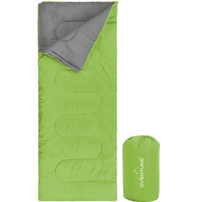Afbeelding van Oventure slaapzak SleepPlus groen 3 seizoenen Comfortabel tot 8 C Voor kamperen, logeren en festivals