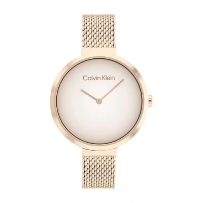 Afbeelding van Calvin Klein CK25200080 Dames Horloge Mineraalglas Roestvrijstaal Rosé goudkleurig Ø 36 mm Quartz Druksluiting 3 ATM (spatwater)