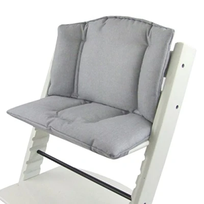 Afbeelding van Bambiniwelt Vervangende hoes, zitkussen, kussenset, stoelverkleiner compatibel met STOKKE Tripp Trapp voor kinderstoel, gemêleerd (gemêleerd lichtgrijs)