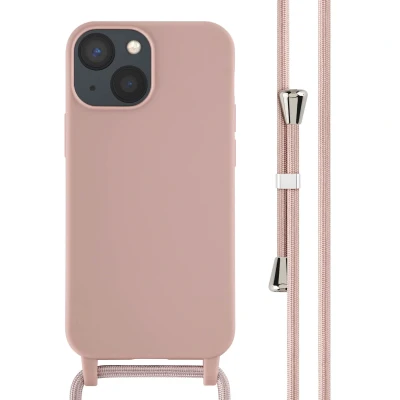 Afbeelding van Apple iPhone 13 Mini Hoesje Siliconen en TPU (zacht) iMoshion Softcase/Koordhoesje/Backcover Roze Telefoonhoesje