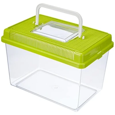 Afbeelding van Ferplast 60021099W2 Kunststof visaquarium GEO MEDIUM Tank 2,5 L Kleine dierenbak aquarium terrarium insecten schildpadden 23,2 x 15,3 h 16,6 cm Groen, M, Groen