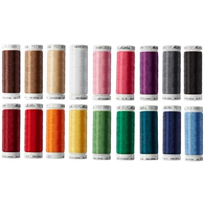 Afbeelding van Mettler POLY SHEEN® borduurgaren 100% drielobbig polyester, scheurbestendig borduurgaren, voor naaimachine en handborduurwerk 18 x 200 m spoelen, diverse kleuren