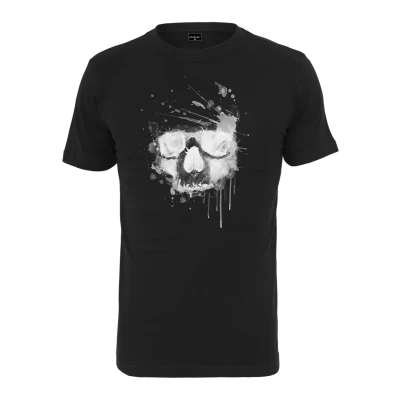 Afbeelding van Mister Tee Waterpaint Skull Tshirt print, Heren, Maat: 3XL, Black