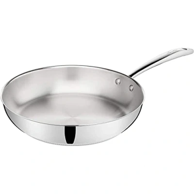 Afbeelding van Lagostina Accademia Lagofusion pan van roestvrij staal 18/10, Ø 24 cm, steelpan voor inductie, gas en oven tot 250 C, buiten gepolijst binnen gesatineerd, geklonken handvat, bodem 5 lagen