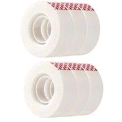 Afbeelding van Amazon Basics mat afgewerkt plakband, ontwikkeld voor reparaties, plakband navullingen, 1,9 cm x 25,4 m, 6 stuks, transparant