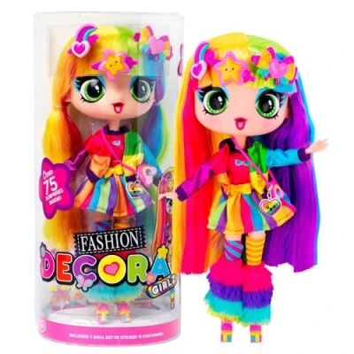 Afbeelding van John Adams Decora Girlz Sticker &#039;n&#039; Style 11&quot; Verzamelbare modepop Poppen met meer dan 75 kleurrijke accessoires! &amp; accessoires Leeftijd 4+