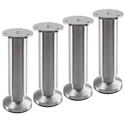 Afbeelding van SOTECH 4 stuks meubelpoten TERRA hoogte 150 mm aluminium geborsteld verstelbaar tot max. 15 mm, belastbaar 250 kg