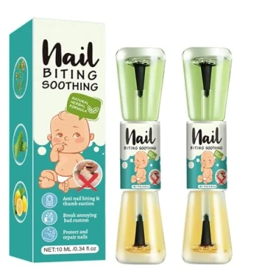 Afbeelding van stop met het bijten van nagels voor kinderen en volwassenen, de afschrikkende nagellakbehandeling, bitter nagelwater, natuurlijke nagellak tegen nagelbijten, voorkomt duim zuigen