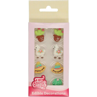 Afbeelding van FunCakes Suikerdecoratie Alpaca 8 Stuks Eetbare Taartdecoratie