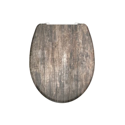 Afbeelding van Toiletbril met soft close OLD WOOD duroplast print
