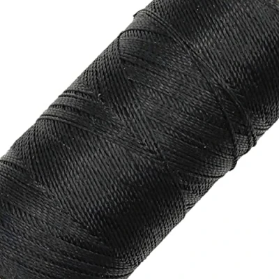 Afbeelding van LINHASITA Gewaxt garen, 100 gr/360 meter, 0,5 mm dik polyester, macramé, 30 kleuren, zwart
