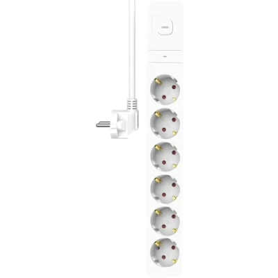 Afbeelding van Set van 3 ELRO ES106 6 voudige contactdoos met schakelaar en 1,5m kabel kinderveilig Schukostekker max. 3680 W TÜV gekeurd wit