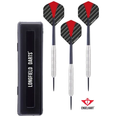 Afbeelding van 1x Set van dartpijltjes met rood zwarte flights 23 grams Dartpijlen